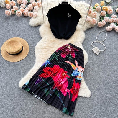 Conjunto de Dos Piezas: Blusa Plisada sin Mangas y Falda Diseño Exclusivo para Mujer - Image 41