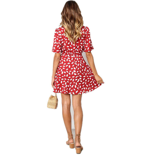 Vestido de Encaje Estampado con Botones - Image 2