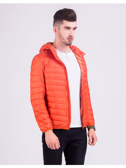 Chaqueta de Plumas Ligera para Hombre con Capucha Estilo Coreano - Image 21