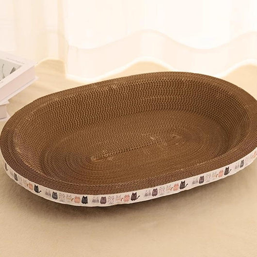 Cama Rascador Ovalado 2 en 1 para Gatos - Nido Acogedor con Cartón Corrugado - Image 4