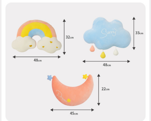 Peluches Nubes Arcoíris y Luna - Juguetes Suaves para Niños - Image 12