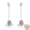 Long Owl Zircon Earrings 925 Plateado