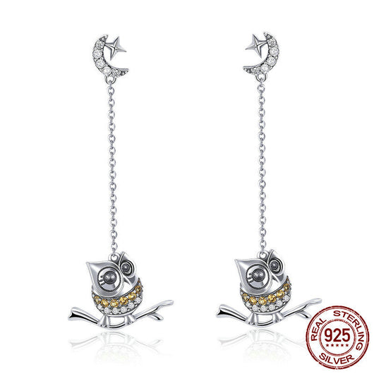Aretes Búho Largo con Circonita - Image 12