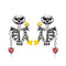 S925 Sterling Plateado Skull Bone Stud Earrings Set With Zirconium Epoxy Personality Plateado