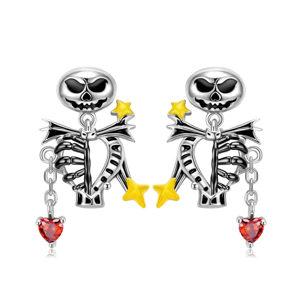 Aretes de Calavera en Plata 925 con Circones - Diseño Audaz y Personalizado