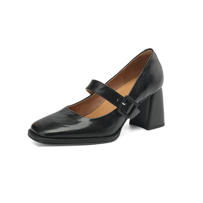 Zapatos Mary Jane de Ante de Oveja con Hebilla de Cuero Premium - Image 6