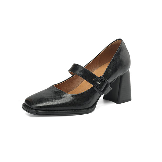 Zapatos Mary Jane de Ante de Oveja con Hebilla de Cuero Premium - Image 6