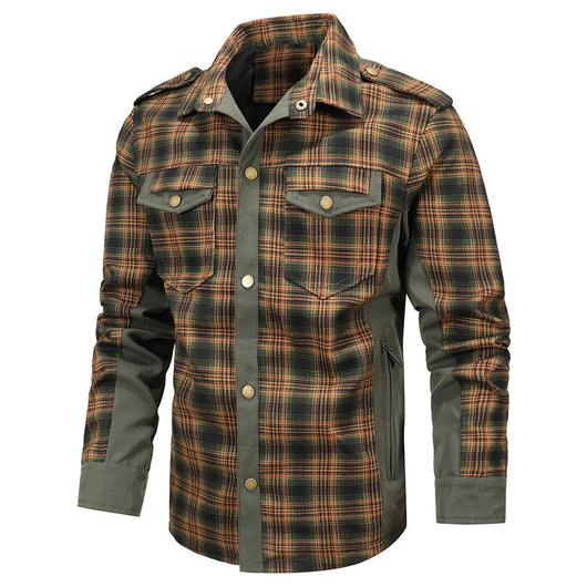 Chaqueta Camisa Casual a Cuadros para Hombre - Image 2