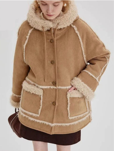 Abrigo Grueso con Capucha Diseño Moderno Largo para Otoño e Invierno - Image 5