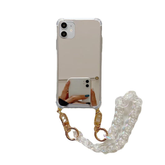 Funda Espejo Electrochapada para Teléfono con Pulsera de Moda - Image 9