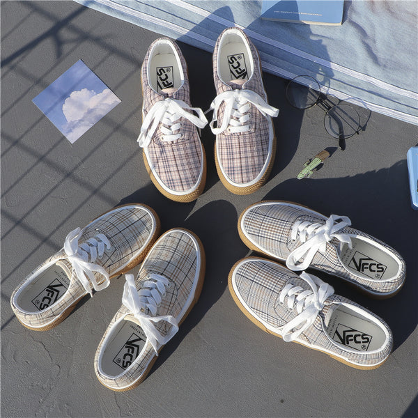 Zapatillas Harajuku Lona Tartán Pata de Gallo
