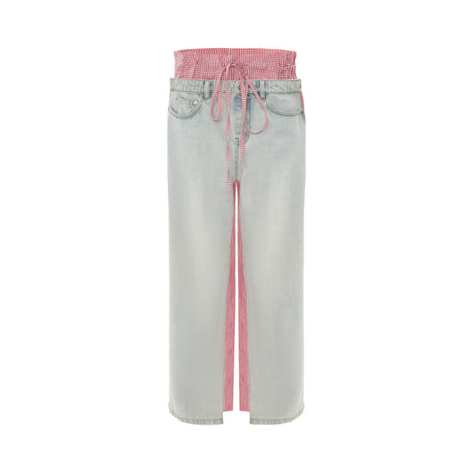 Jeans Rosa con Diseño Patchwork Cuadros para Mujer - Image 6
