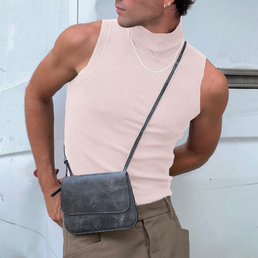 Camiseta Deportiva sin Mangas de Color Sólido para Hombre - Image 4
