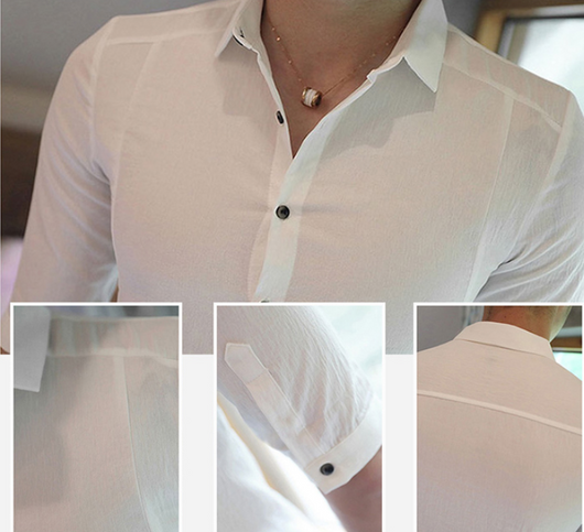 Camisa Clásica de Color Sólido para Hombre - Image 2