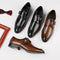 Zapatos de Cuero Ejecutivos con Hebilla Estilo Británico para Hombre