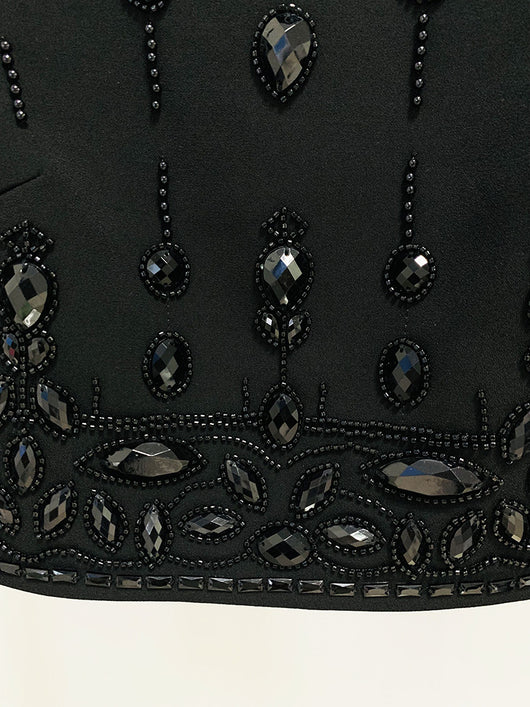 Conjunto de Vestido Corto Elegante con Incrustaciones de Diamantes - Dos Piezas - Image 13