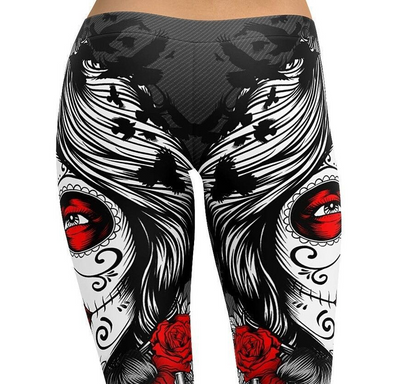 Pantalones Ajustados con Estampado de Calavera para Halloween - Image 4