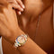 Reloj Ejecutivo Acero Inoxidable con Diamantes de Colores para Mujer