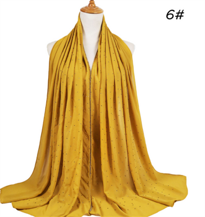 Pañuelo de Gasa Perla con Cuentas 70x180cm - Elegancia Versátil - Image 8
