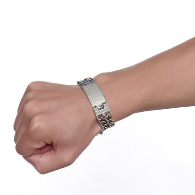 Pulsera de Fe para Hombre con Cruz y Grabado - Image 7