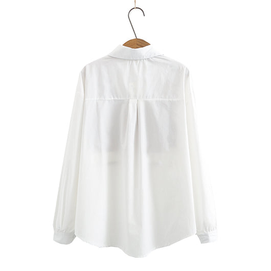 Blusa Suelta Talla Grande con Efecto Dos Piezas y Mangas Largas para Trabajo - Image 9