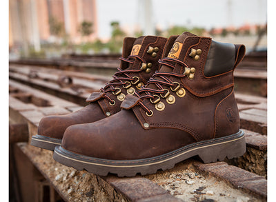 Botas Altas Impermeables para Hombre con Forro de Ante Rojo