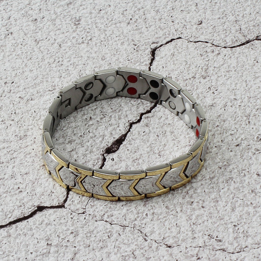 Pulsera Magnética Dorada de Doble Hilera - Image 4