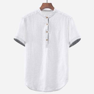 Camisa Hombre Algodón y Lino con Contraste - Image 12