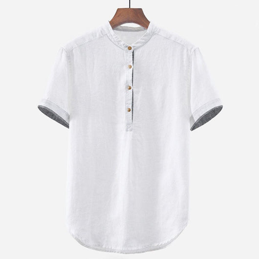 Camisa Hombre Algodón y Lino con Contraste - Image 12