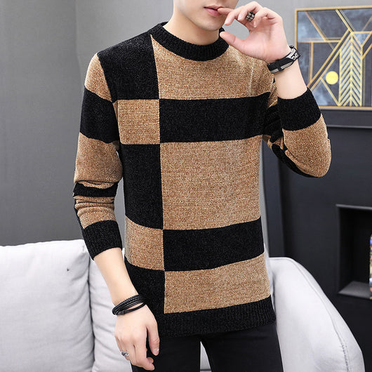 Suéter Hombre Cuello Redondo Estilo Coreano Slim Fit Abrigado - Image 8