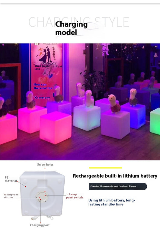Taburete Cubo LED Luminoso Impermeable - Image 14