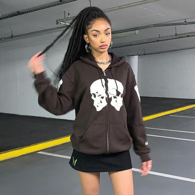 Sudadera con Capucha Estampado Calavera Personalidad - Image 16