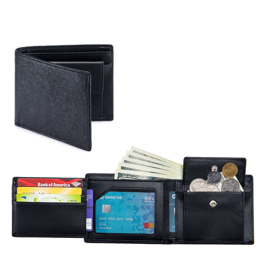 Billetera Trifold de Cuero Genuino para Hombre - Multifuncional - Image 6