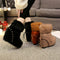 Botas Cortas de Cuña con Forro de Conejo Real para Mujer - Diseño Elevador