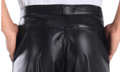 Pantalones Cortos de Cuero Stretch Tejidos Cinco y Seis Puntos para Hombre - Verano - Image 13