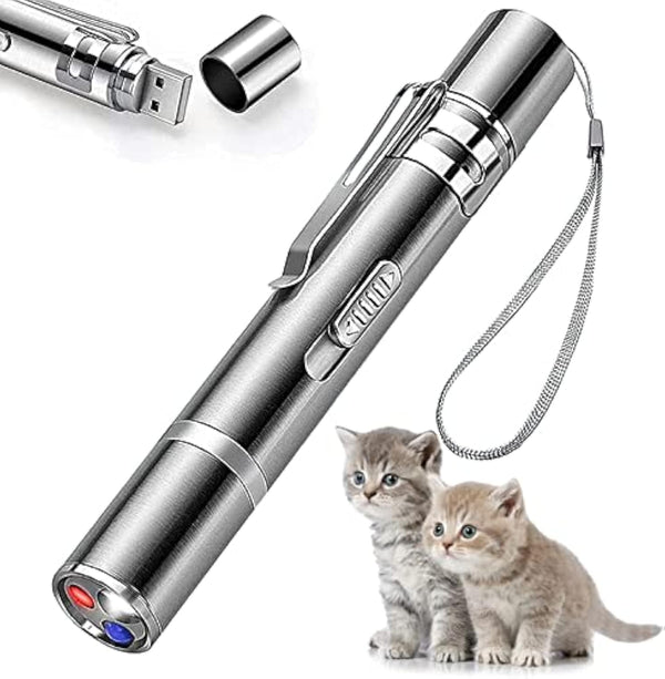 Juguete Interactivo para Gatos con Puntero LED y Varita - Entretenimiento para Gatos y Perros