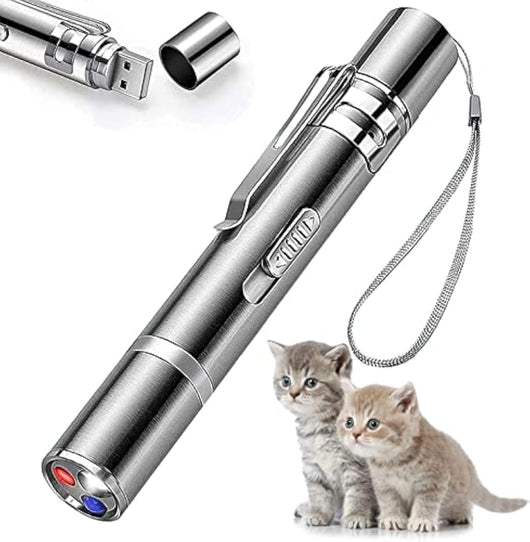Juguete Interactivo para Gatos con Puntero LED y Varita - Entretenimiento para Gatos y Perros