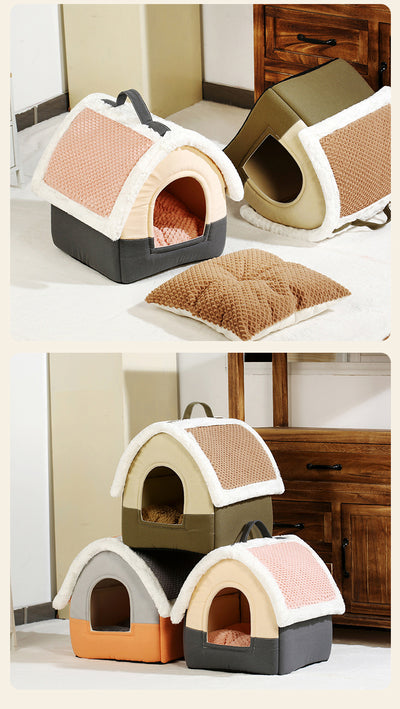 Cama Plegable para Perros y Gatos - Cueva Térmica Acogedora para Mascotas - Image 18
