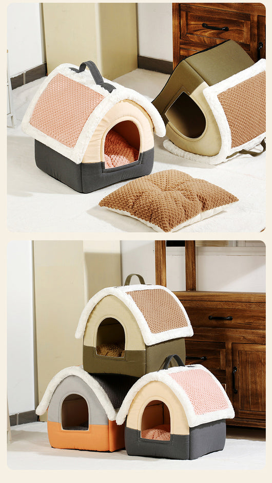 Cama Plegable para Perros y Gatos - Cueva Térmica Acogedora para Mascotas - Image 18