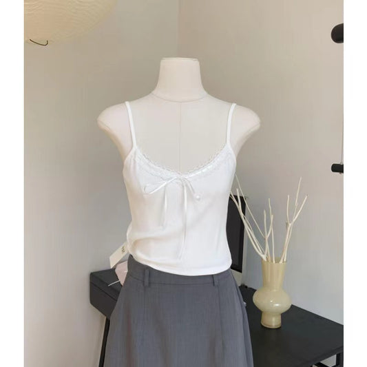 Blusa Espalda Descubierta con Encaje y Tirantes Finos - Image 2