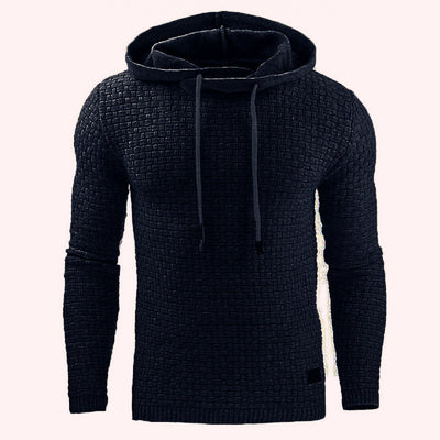 Sudadera con Capucha Jacquard para Hombre - Abrigo Cálido de Manga Larga - Image 12