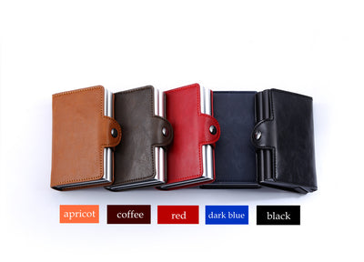 Billetera de Cuero para Tarjetas de Crédito con Protección RFID - Aluminio Doble y Diseño Premium