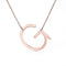 Fabulous Rose Dorado Plated Stainless Steel Initial Letter Pendant Necklace Rose Dorado G