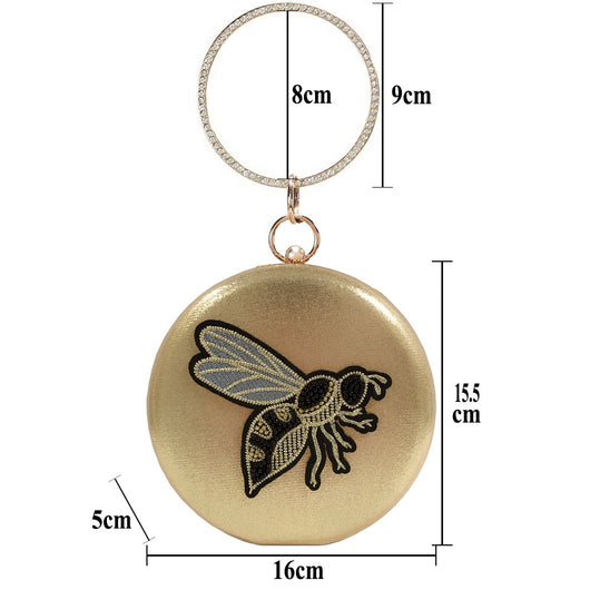 Cartera de Fiesta con Abalorios y Bordado de Abeja - Image 8