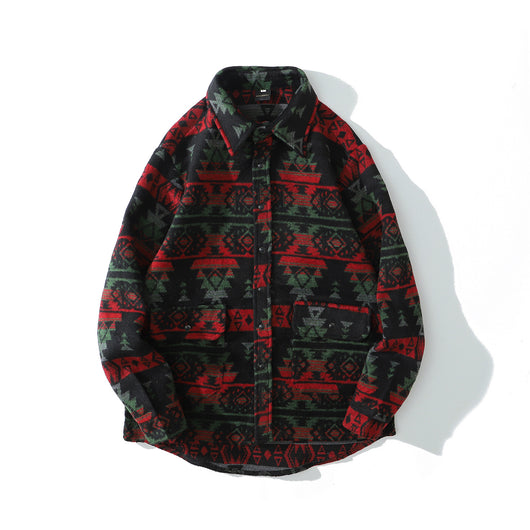 Camisa Larga de Lana Gruesa con Diseño Étnico Ancestral - Image 28