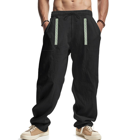 Pantalones de Lino Holgados Transpirables para Hombre - Image 2