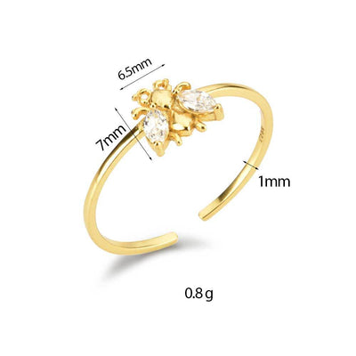 Anillo Ajustable de Plata Esterlina con Diseño de Colmena de Abeja - Image 9