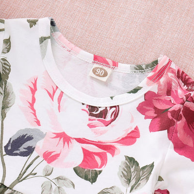 Conjunto de Dos Piezas: Top Floral y Pantalón Denim Rotos - Image 6