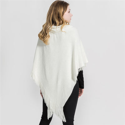 Poncho Kimono Tejido Suelto con Capucha - Cardigan Largo Versátil para Invierno - Image 3