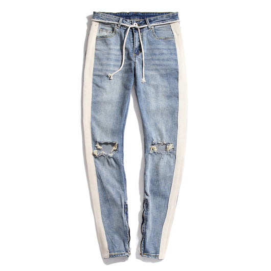 Jeans Slim Destruidos con Cierre Lateral y Rasgados en Rodillas - Image 8